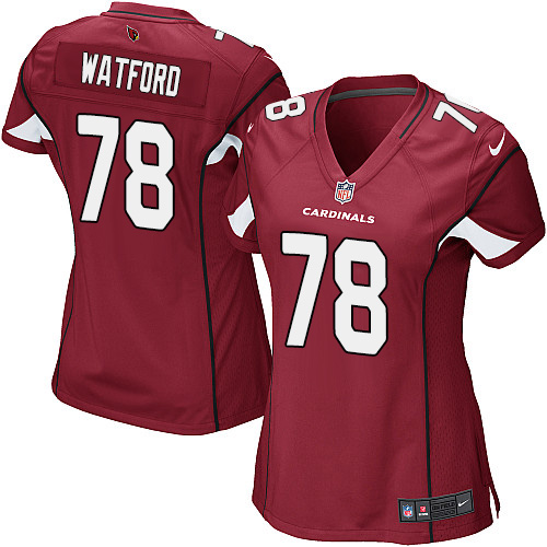 Women's Game Earl Watford Nike Jersey Red Home - #78 NFL Arizona Cardinals